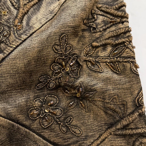 Vtg Metallic Medium Embroidered Crochet Lace Boho Flashback Blazer Jacket Women - Picture 11 of 16